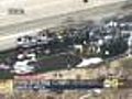 Big Rig City Sweeper Collide On 14 Freeway | BahVideo.com