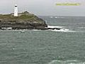 Godrevy Lighthouse and Fishing Boats | BahVideo.com