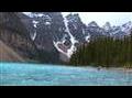 Canoe on Moraine Lake near Banff Alberta  | BahVideo.com