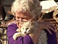 Tornado Victim Finds Cat During Interview | BahVideo.com