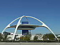 Royalty Free Stock Video HD Footage View of Restaurant and Traffic at Los Angeles Airport in California | BahVideo.com