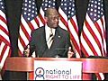 Herman Cain at a Right To Life event | BahVideo.com