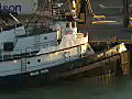 Royalty Free Stock Video HD Footage Tugboat in the Harbor in Maui Hawaii | BahVideo.com