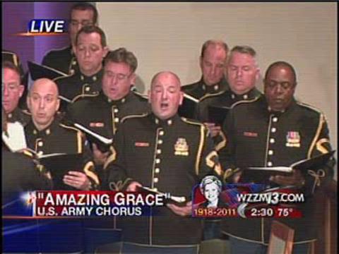 Betty Ford Funeral - &#039;Amazing Grace&#039; | BahVideo.com