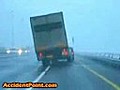 Truck flips over by strong wind | BahVideo.com