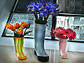 Craft Idea Rain Boot Floral Centerpiece | BahVideo.com