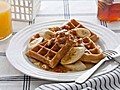 Homemade Waffles with Honeycomb Butter and Bananas | BahVideo.com