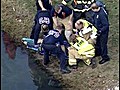 Uncut Crew Pulls Person From Pond | BahVideo.com