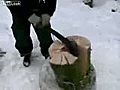 Very Efficient Way Of Chopping Wood | BahVideo.com