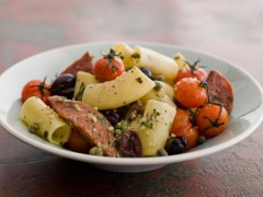 Spicy Sausage Rigatoni with Olives and Capers | BahVideo.com