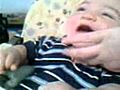 baby giggles when i tickle his chin | BahVideo.com