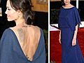 Angelina Jolie wears blue dress the wrong way  | BahVideo.com