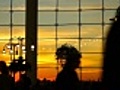 Airport Travelers People Silhouette Sunset | BahVideo.com