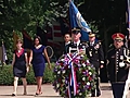 President Obama Lays a Wreath at Arlington National Cemetery | BahVideo.com