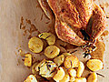 Crisp-Skinned Chicken with Rosemary Potatoes | BahVideo.com