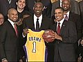 Obama meets with NBA champion Lakers | BahVideo.com