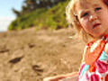 Little Girl and Father on the Beach | BahVideo.com