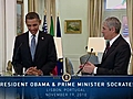 President Obama Meets with Prime Minister Socrates | BahVideo.com