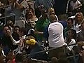 Father catches foul ball while holding his  | BahVideo.com