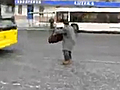 Crazy Old Man Stops A Bus | BahVideo.com