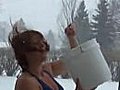 Russian Bikini Lady Dumps Ice Cold Buckets of  | BahVideo.com