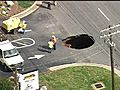 CHOPPER VIDEO Sinkhole Forms In Hickory | BahVideo.com
