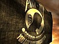  1096 POW MIA Flag With Sunset Stock Footage | BahVideo.com
