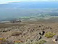 Royalty Free Stock Video HD Footage Pan Left to View of Maui from Haleakala Crater in Hawaii | BahVideo.com