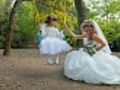 bride with small angel on a swing | BahVideo.com