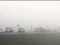 Highway traffic cars fog mist smog | BahVideo.com