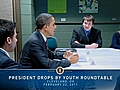 President Obama Drops By Youth Roundtable In  | BahVideo.com