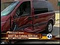 Six people hurt in bus minivan crash | BahVideo.com