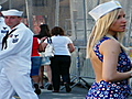 Sailors and marines swamp NYC | BahVideo.com
