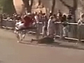 Horse Chariot Racer Tramples Over Zealous Fan | BahVideo.com