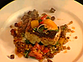 Wild Striped Bass With Braised Greens | BahVideo.com