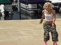 Beautiful Blonde Rollerblading Outdoors Stock Footage | BahVideo.com