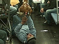Caught On Camera Man Hugs Chicken On Subway | BahVideo.com