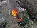 UNCUT Fire Engulfs Roof Of Kent Home | BahVideo.com