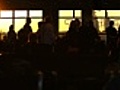 Airport Travelers People Silhouette Sunset | BahVideo.com