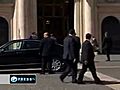 Italian PM Berlusconi kissing Libyan leader Ghaddafi s hand -PressTV 100329 | BahVideo.com