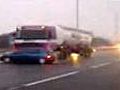Truck driver caught on film with car stuck to bumper at 60mph | BahVideo.com