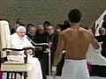 Acrobats Go Topless for Pope Benedict | BahVideo.com