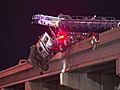 Truck Hangs Off Interstate Overpass | BahVideo.com