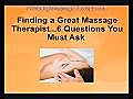 How to Find a Great Massage Therapist in  | BahVideo.com