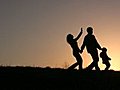 Family Of Three Sunset Stock Footage | BahVideo.com
