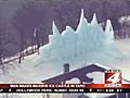 Man makes massive ice castle in his own back yard | BahVideo.com
