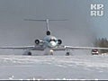 TU-154 takes off from snow covered ground  | BahVideo.com