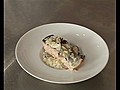 Pav de saumon champignons la cr me riz  | BahVideo.com