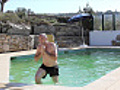 Man swimming in glorious sunshine | BahVideo.com