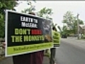 Protest of monkey space radiation experiments  | BahVideo.com